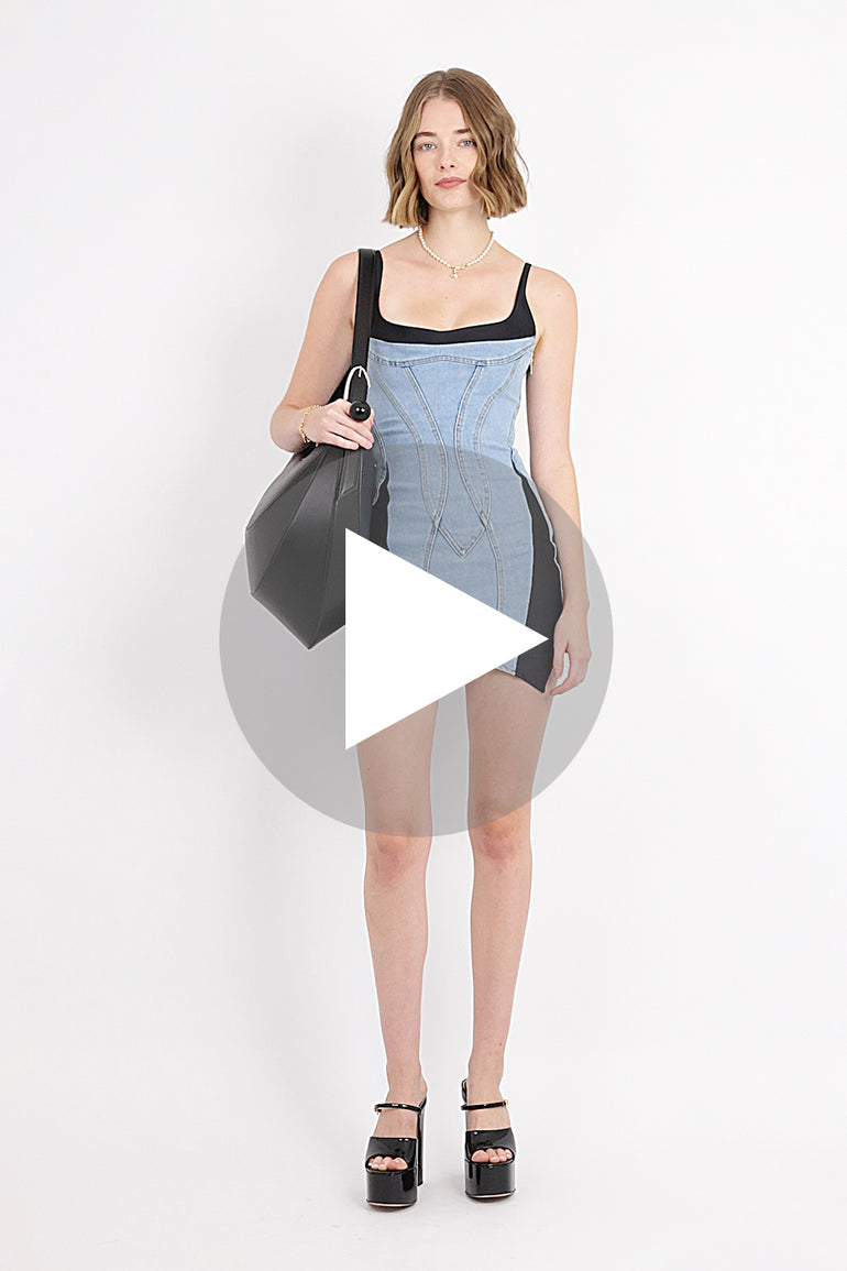 mugler dress denim MUGLER