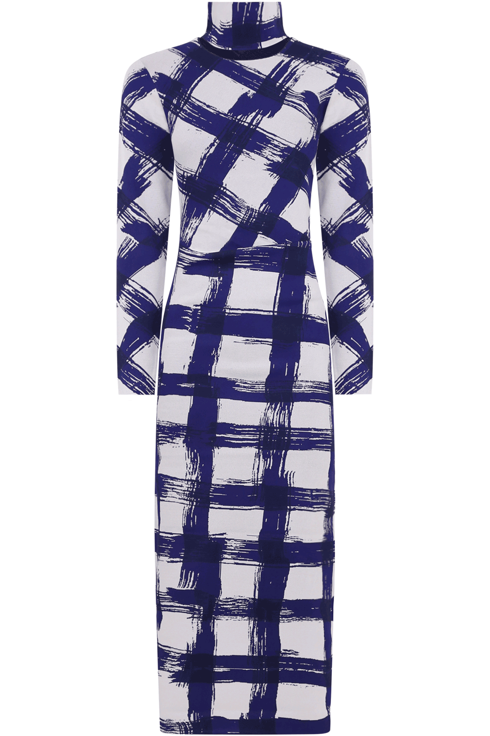 PROENZA SCHOULER RTW GINGHAM JACQUARD DRESS L/S BLUE