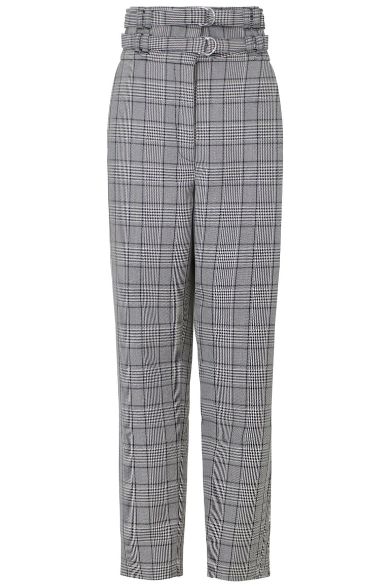 PROENZA SCHOULER RTW GLENCHECK TAILORED PANT BLACK/WHITE