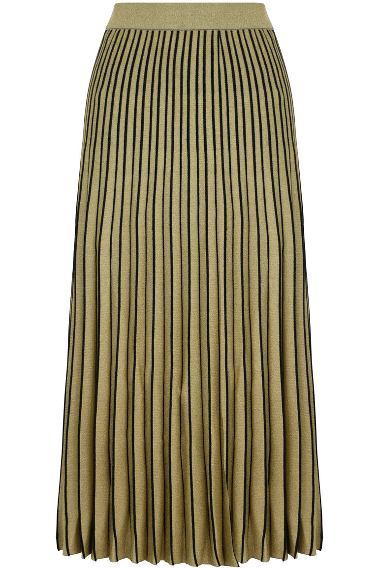 PROENZA SCHOULER RTW METALLIC PLEATED SKIRT GOLD