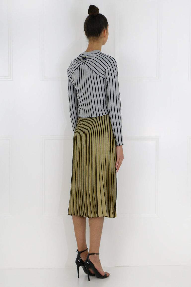 PROENZA SCHOULER RTW METALLIC PLEATED SKIRT GOLD