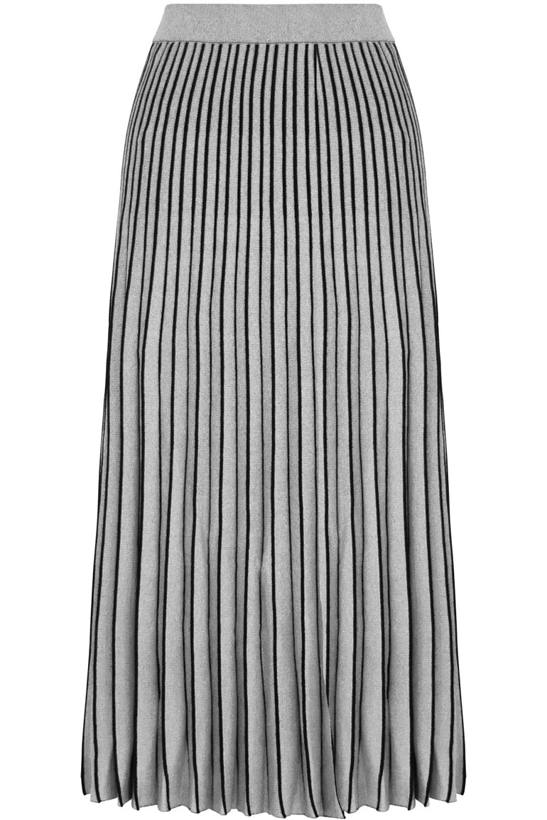 PROENZA SCHOULER RTW METALLIC PLEATED SKIRT SILVER