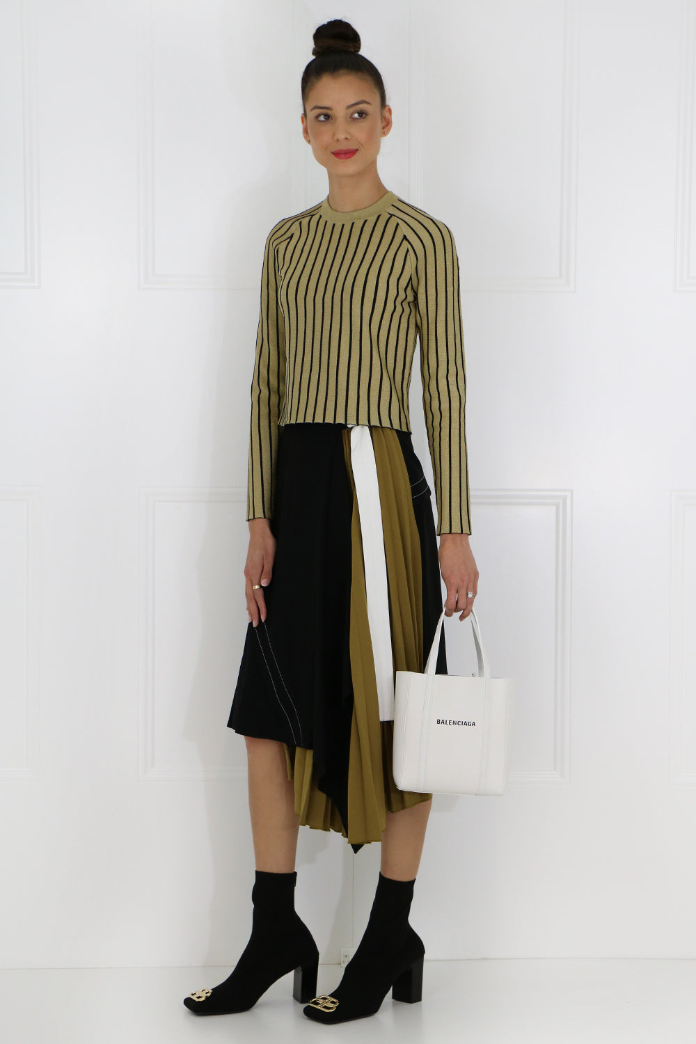PROENZA SCHOULER RTW METALLIC SWEATER GOLD