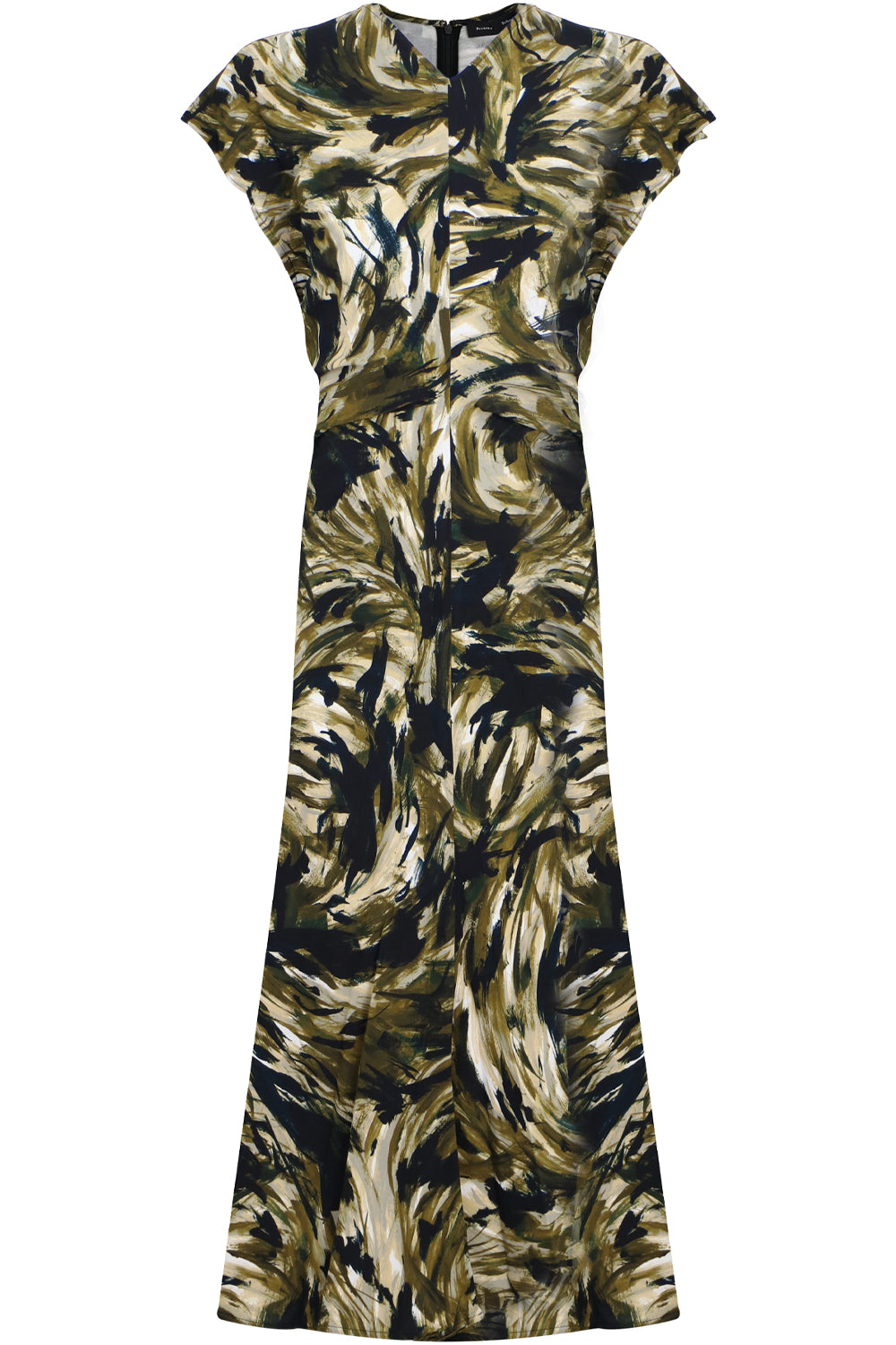 PROENZA SCHOULER RTW SAFARI PRINT CAP/SL MIDI DRESS FATIGUE