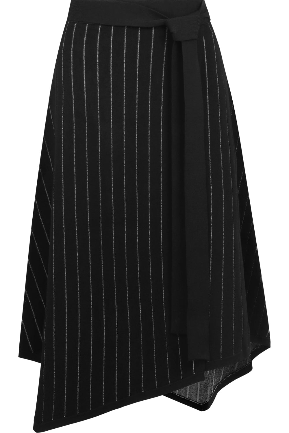 PROENZA SCHOULER RTW STRIPED KNIT WRAP SKIRT BLACK/ECRU