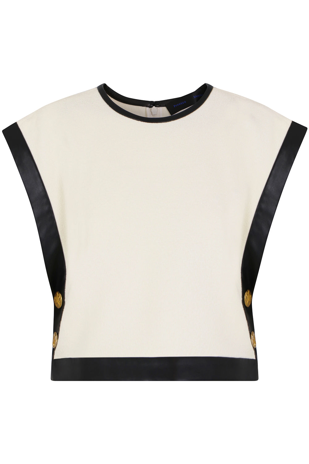 PROENZA SCHOULER RTW STRUCTURED BOUCLE CROPPED TOP ECRU