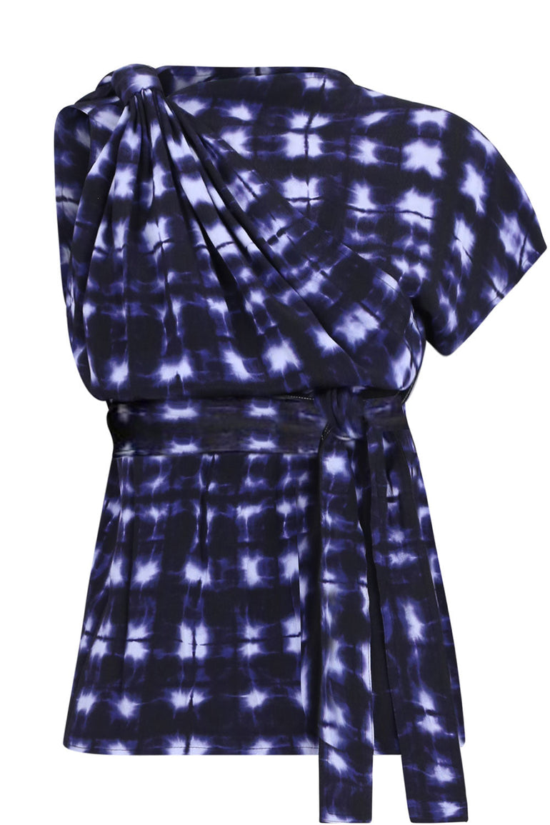 PROENZA SCHOULER TIE DYE WRAP TOP S/LESS BLUE NEW SEASON PARLOUR X
