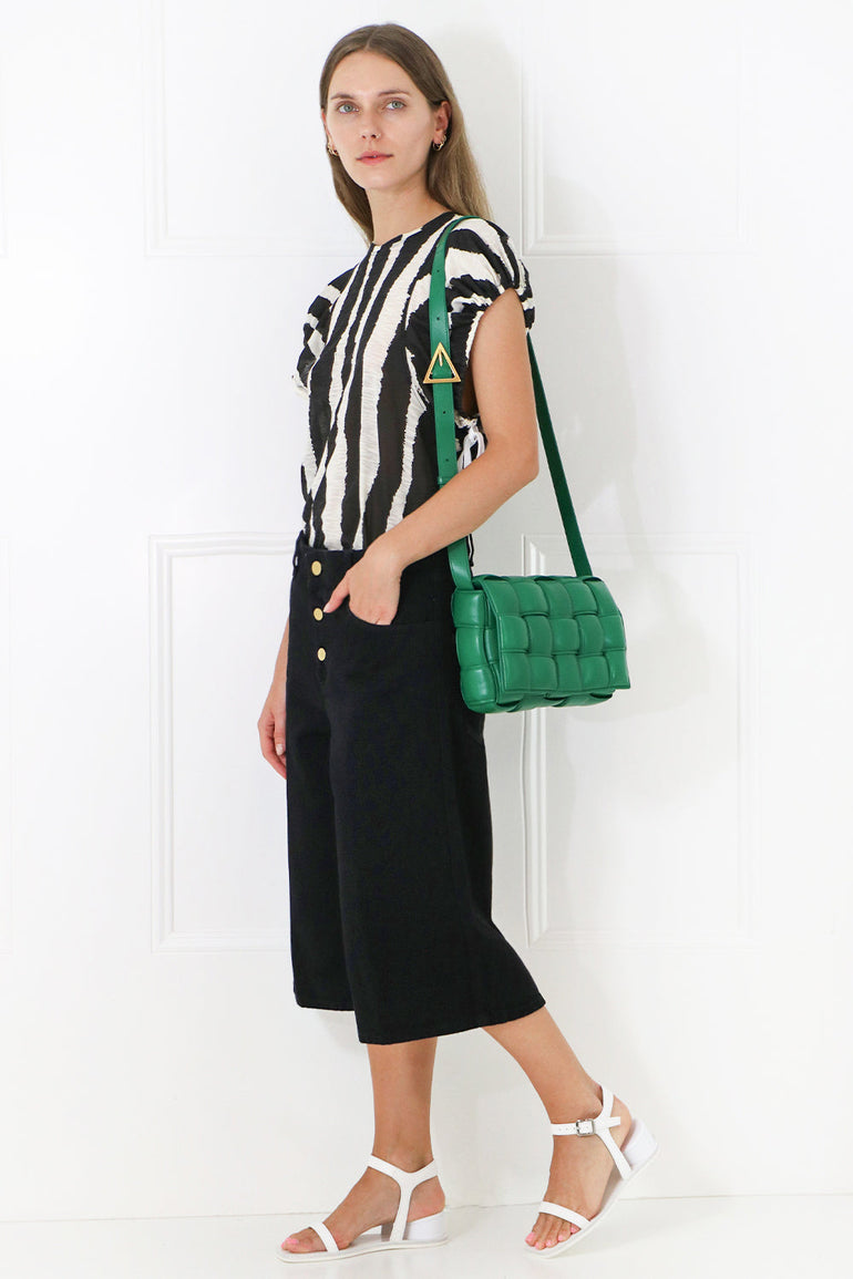 PROENZA SCHOULER RTW ZEBRA PRINT T-SHIRT S/S BLACK/ECRU