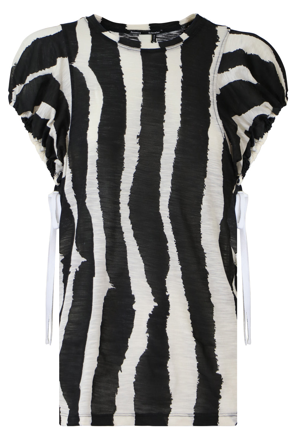 PROENZA SCHOULER RTW ZEBRA PRINT T-SHIRT S/S BLACK/ECRU
