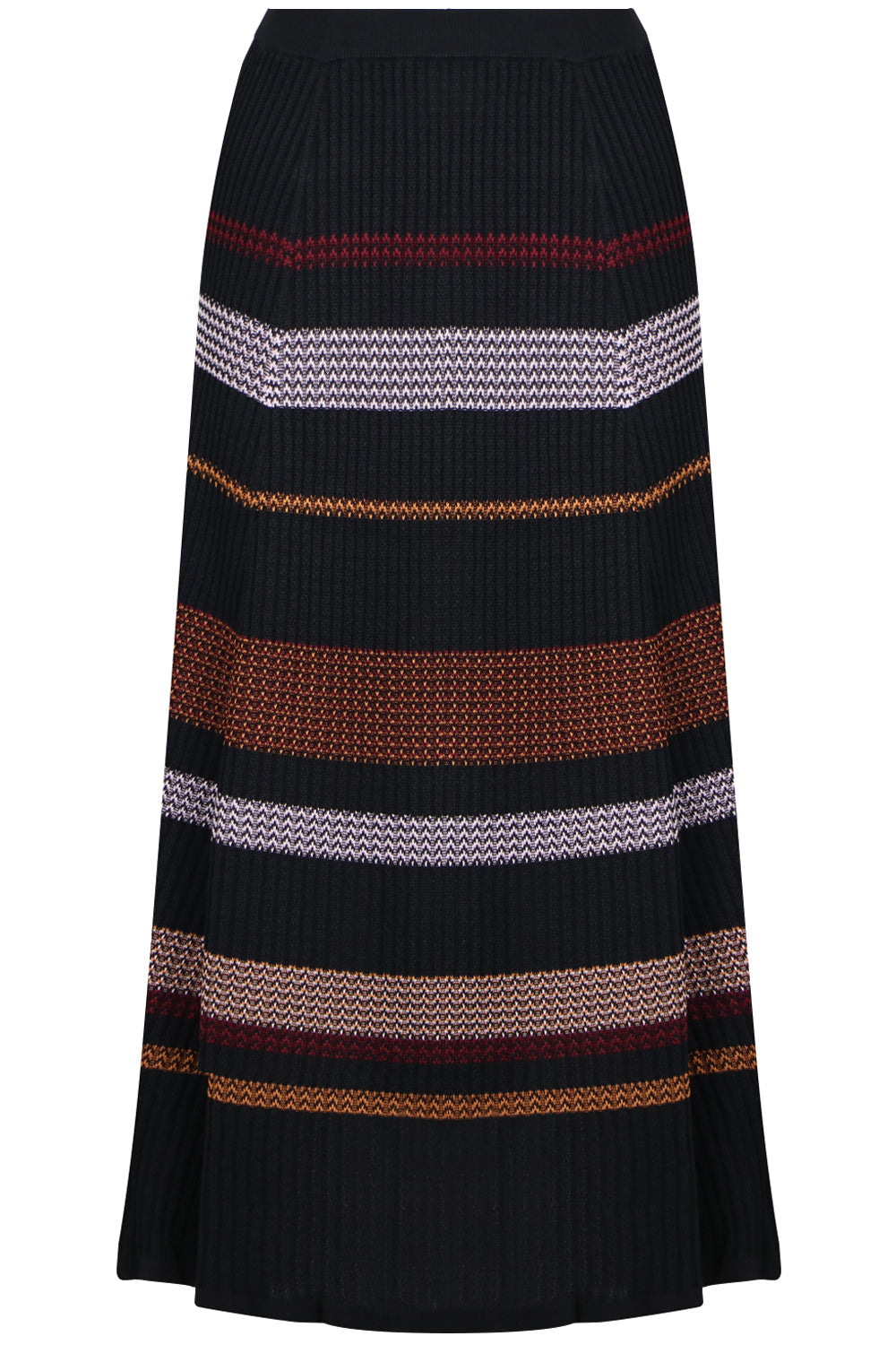 PROENZA SCHOULER RTW ZIG ZAG RIBBED SKIRT BLACK