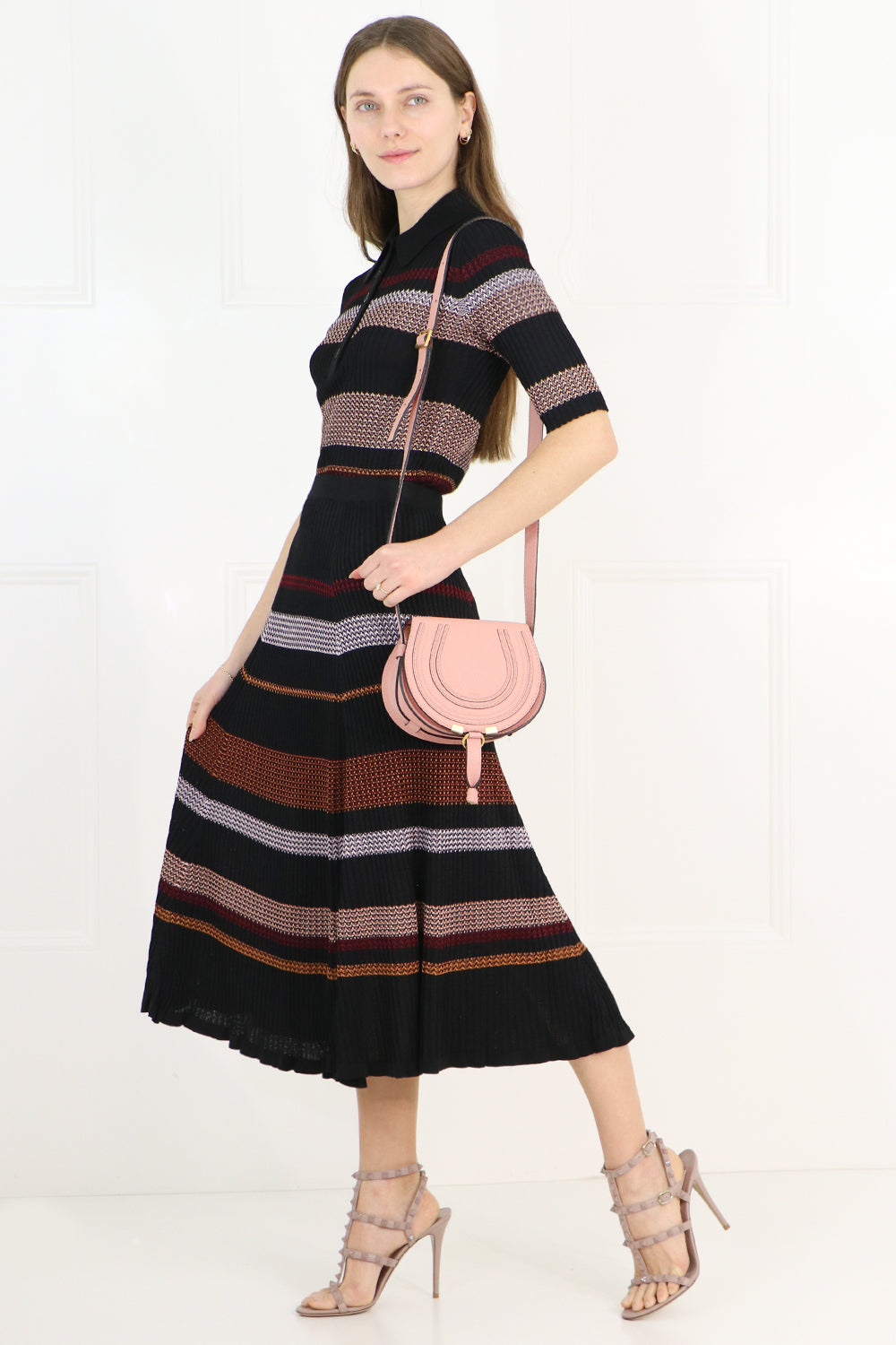 PROENZA SCHOULER RTW ZIG ZAG RIBBED SKIRT BLACK