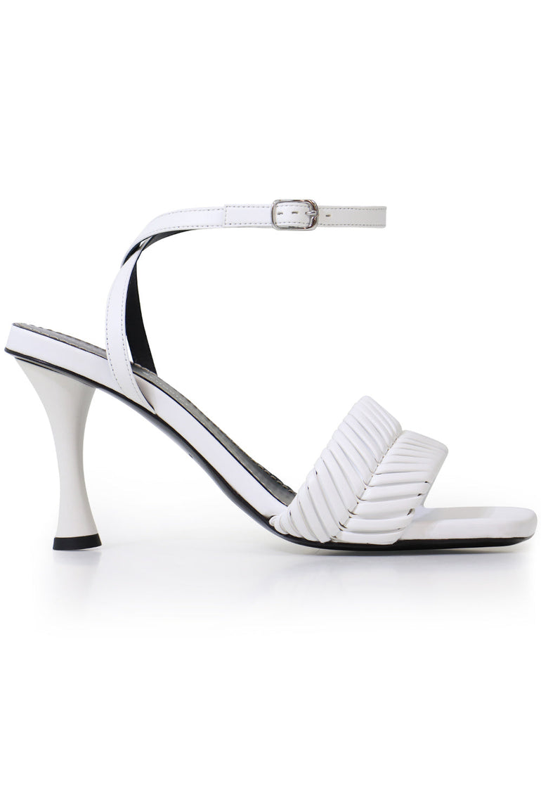 PROENZA SCHOULER SHOES BRAIDED SANDAL 85MM WHITE