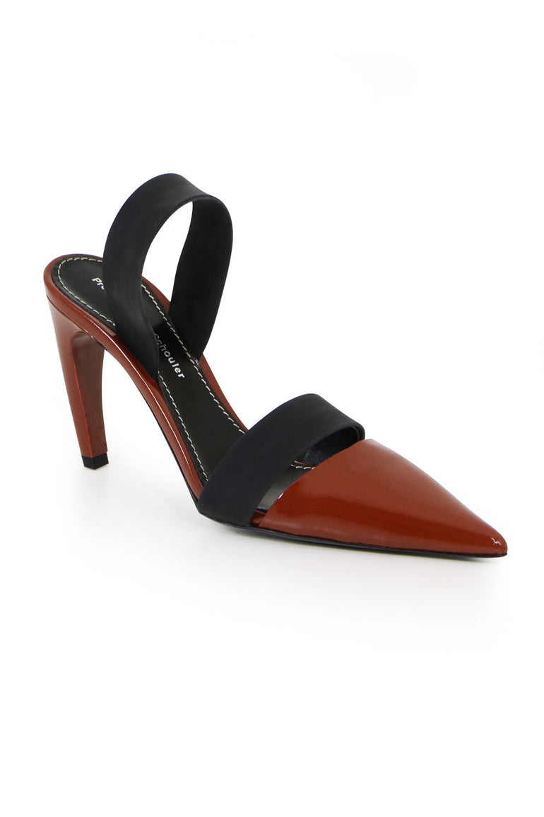 PROENZA SCHOULER SHOES POINT MULE WITH STRAP 90MM BLACK/RUST