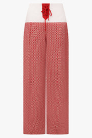 ROSIE ASSOULIN RTW Front & Center Lace Up Pant | Red