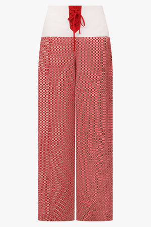 Front & Center Lace Up Pant | Red