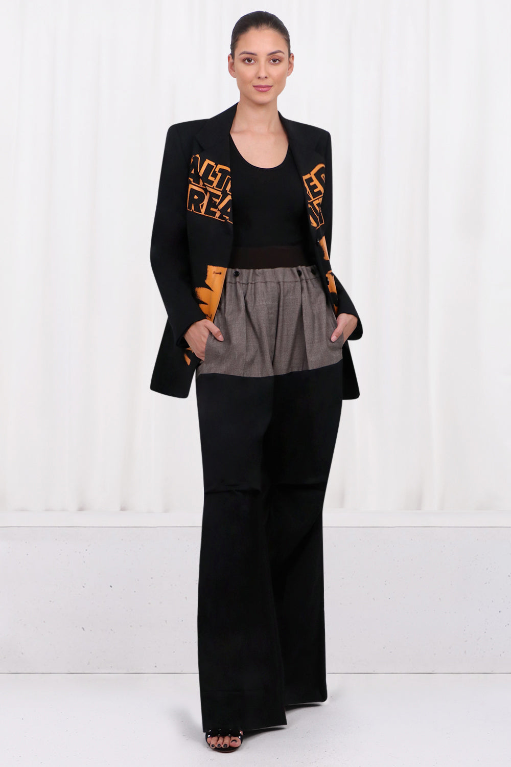 RAF SIMONS RTW CONTRAST LEG BIG PANT | BROWN