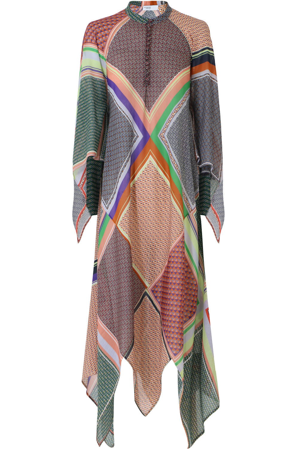 ROSETTA GETTY RTW SCARF PRINT MAXI DRESS MULTI