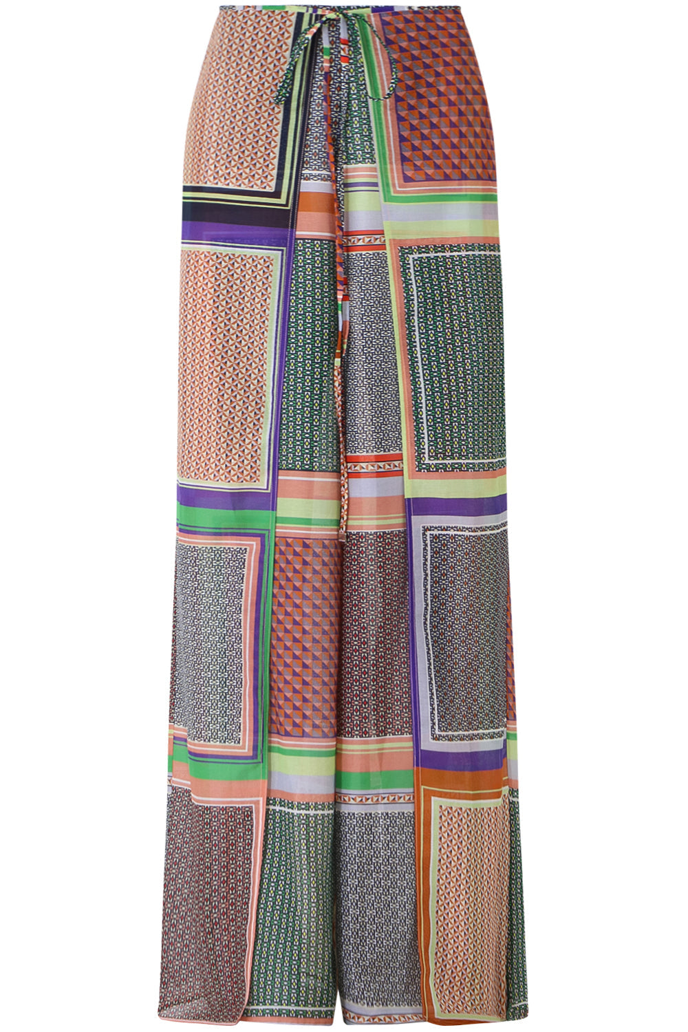 ROSETTA GETTY RTW SCARF PRINT PALAZZO PANTS MULTI