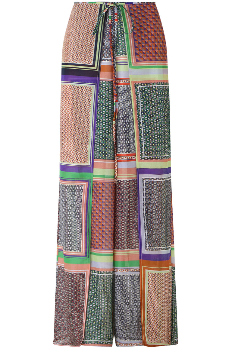 ROSETTA GETTY RTW SCARF PRINT PALAZZO PANTS MULTI