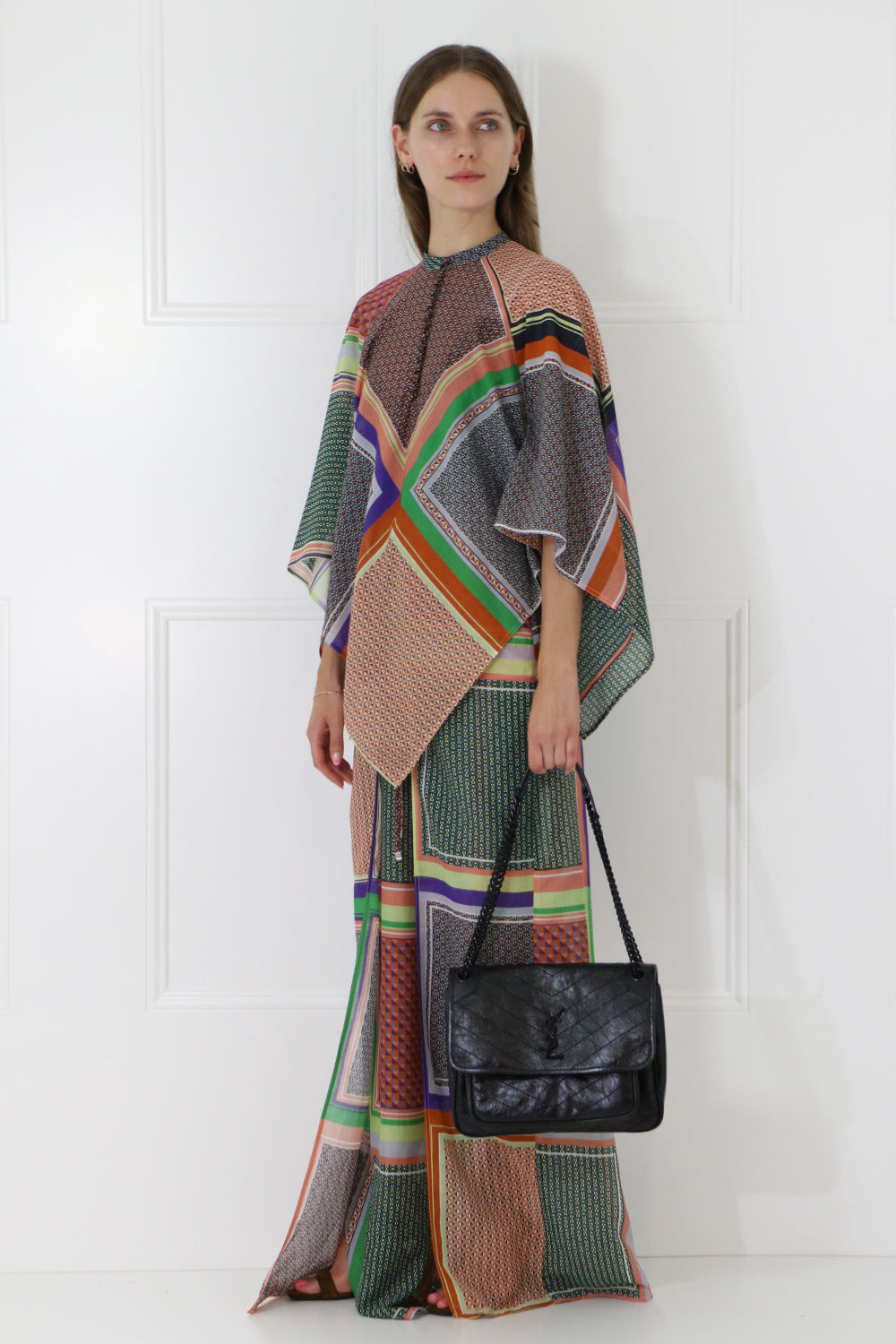ROSETTA GETTY RTW SCARF PRINT PALAZZO PANTS MULTI