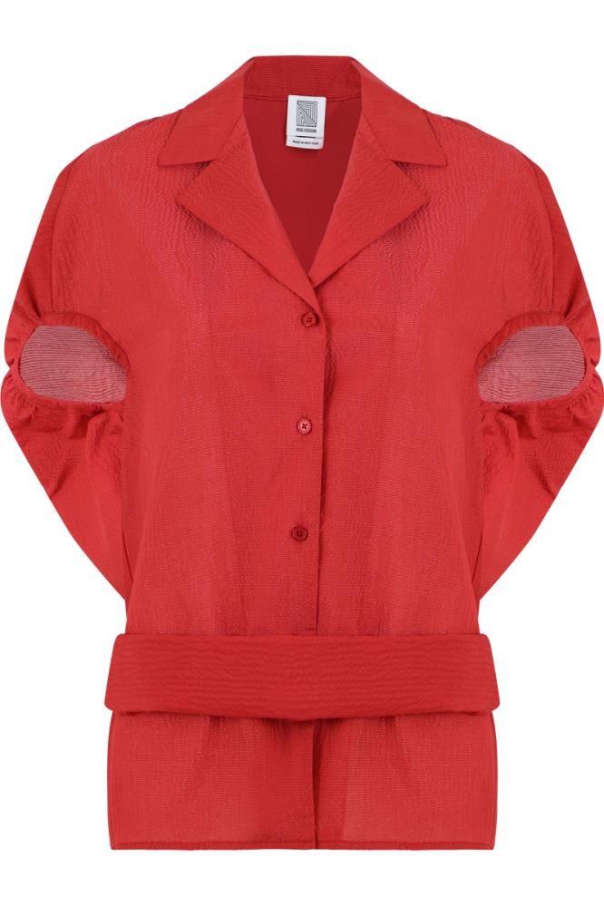 ROSIE ASSOULIN RTW AURORA RED / RED WIND AT YOUR BACK SHIRT AURORA RED