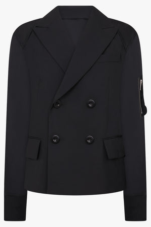 Suit Jacket with Contrast Sleeve | Black
