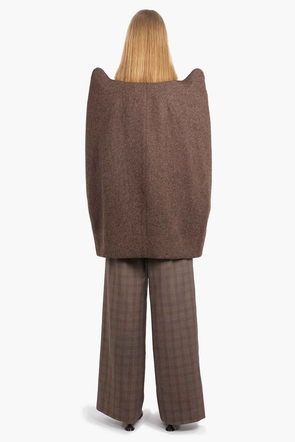 RICK OWENS RTW Cappa Shoulder Detail Cape Jacket | Brown