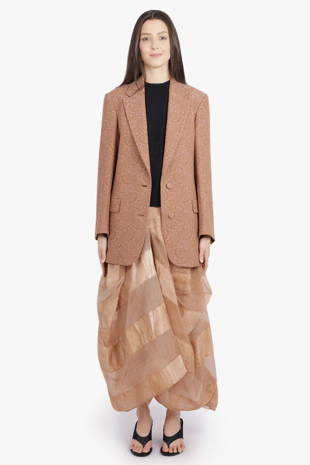 UMA WANG RTW Greta Soft Pleat Midi Skirt | Rose