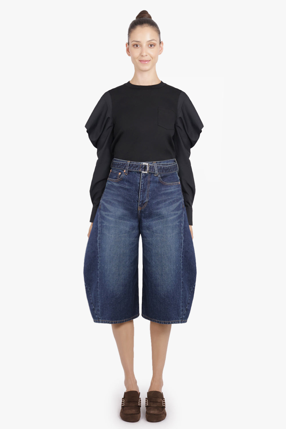 SACAI RTW L/S Top With Cowl Sleeve | Black