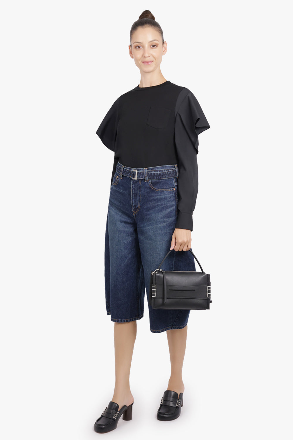 SACAI RTW Balloon Crop Leg Denim Jeans | Blue