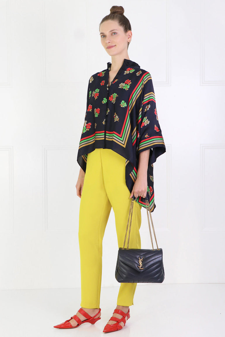 SACAI RTW ARCHIVE PRINT OVERSIZED BLOUSE NAVY