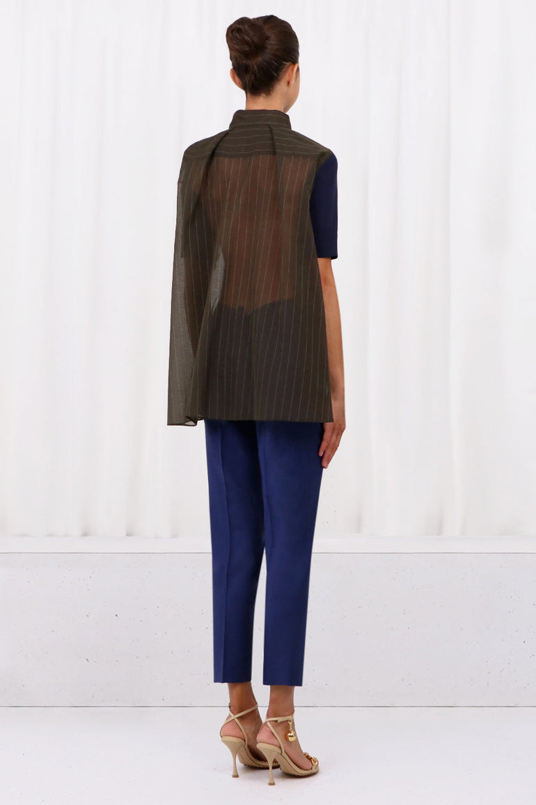 SACAI RTW CHALK STRIPE PULLOVER | KHAKI
