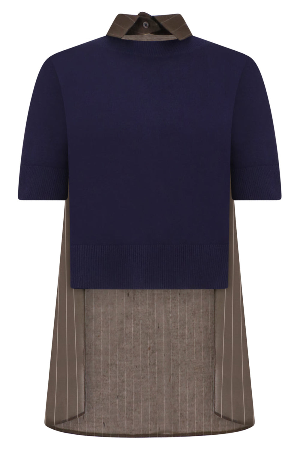 SACAI RTW CHALK STRIPE PULLOVER | KHAKI