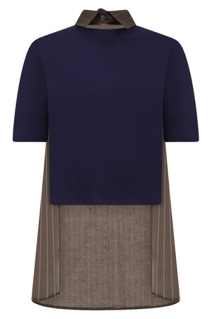 SACAI RTW CHALK STRIPE PULLOVER | KHAKI