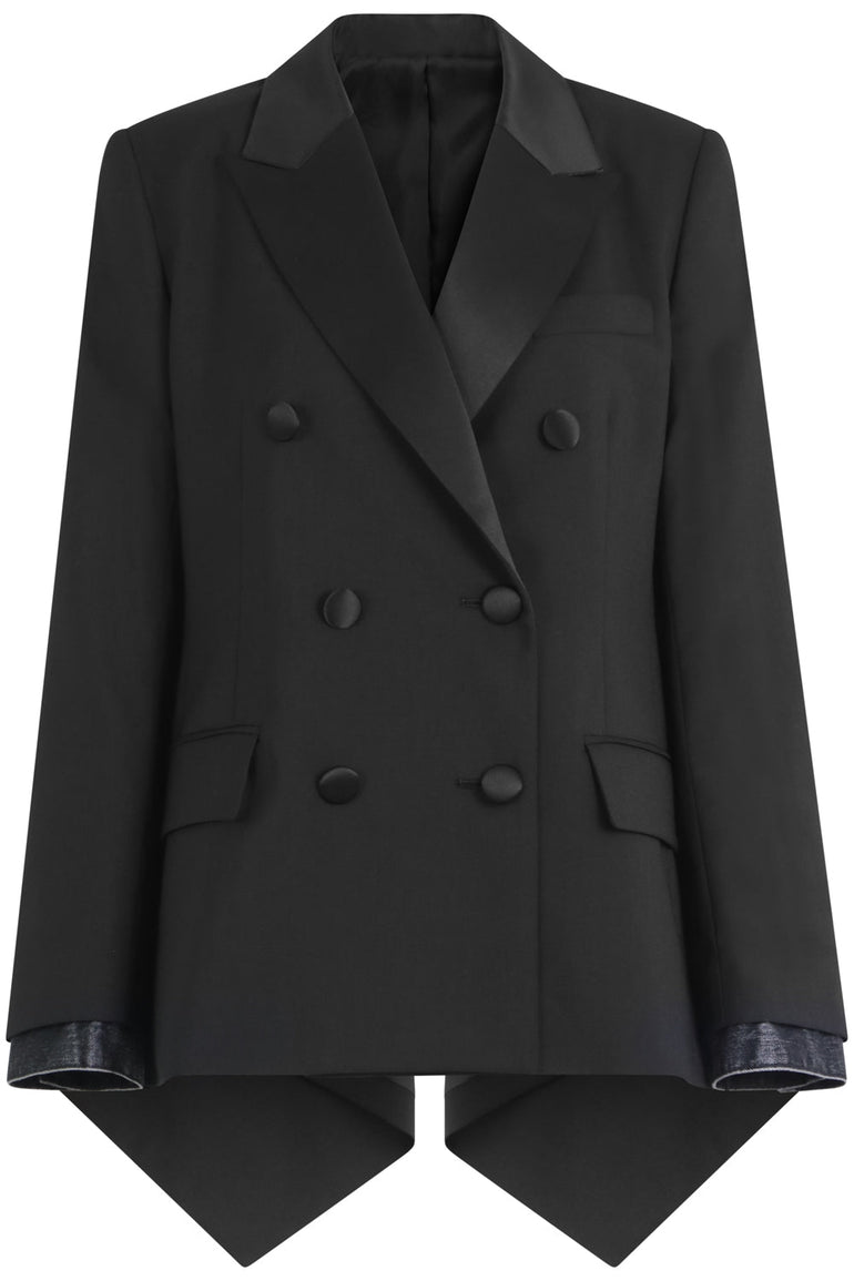 SACAI RTW CONTRAST DENIM BLAZER BLACK