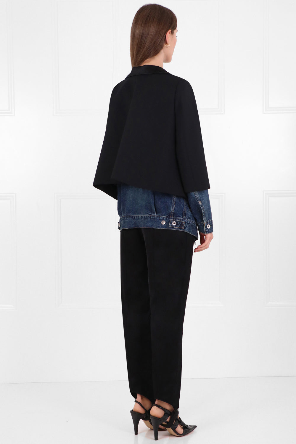 SACAI RTW CONTRAST DENIM SUITING JACKET BLACK/BLUE