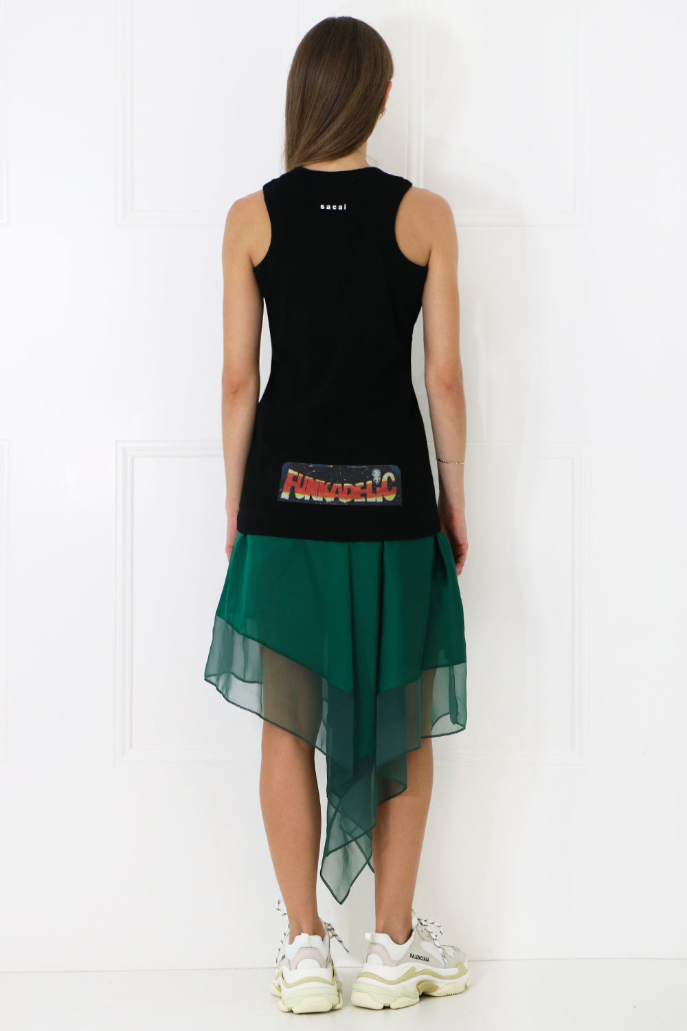 SACAI RTW FUNKADELIC PRINT TANK TOP BLACK