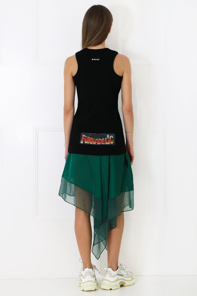 SACAI RTW FUNKADELIC PRINT TANK TOP BLACK