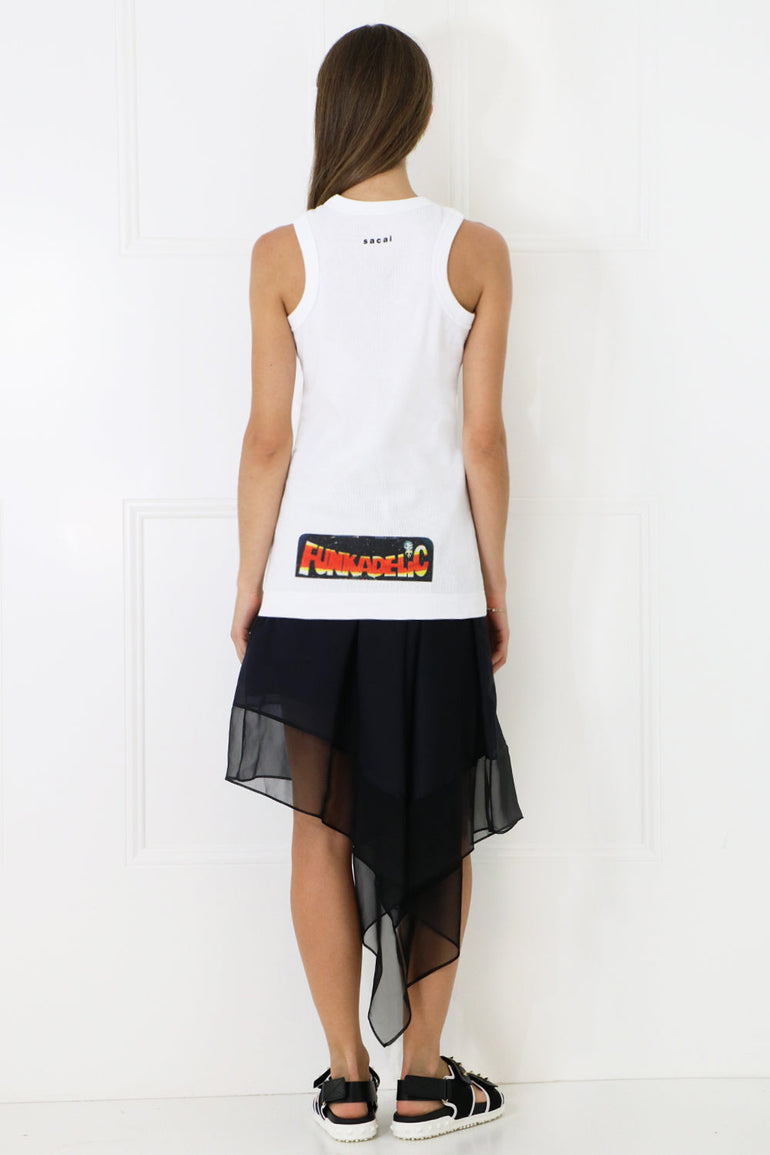 SACAI RTW FUNKADELIC PRINT TANK TOP WHITE