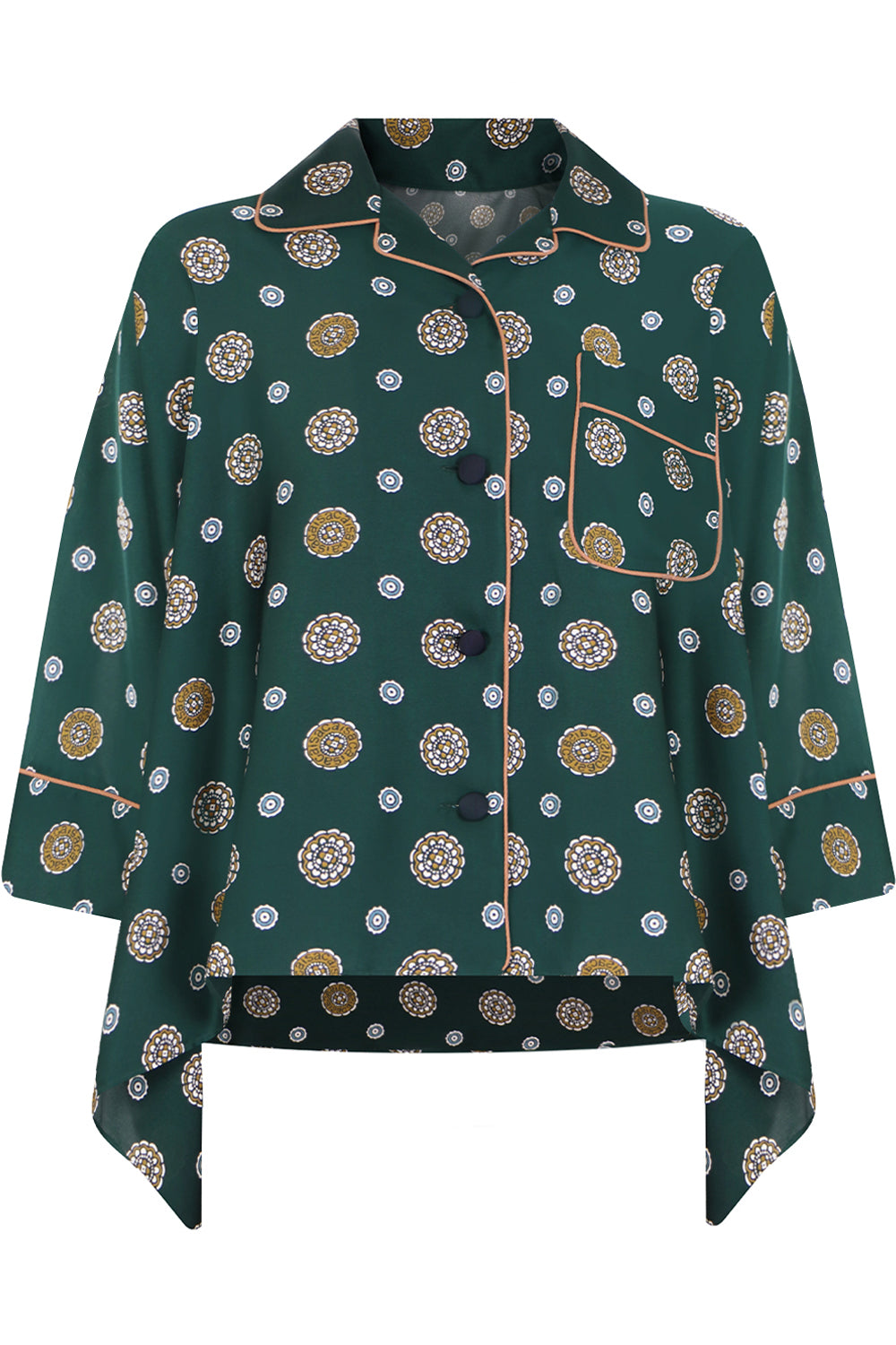 SACAI RTW KIMONO OVERSIZED BLOUSE S/S GREEN