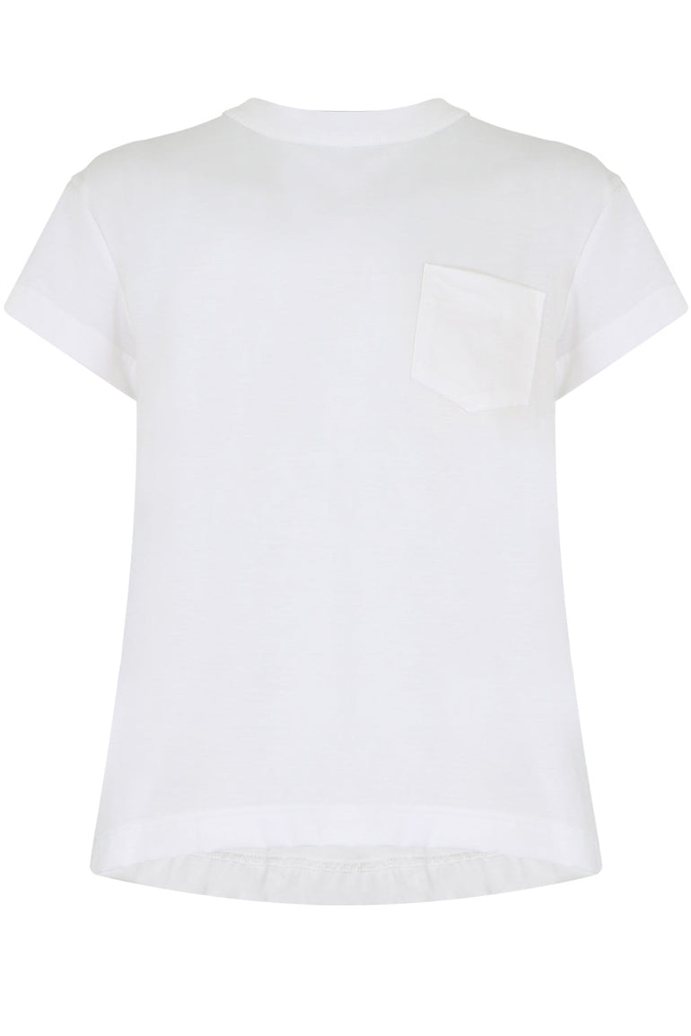 SACAI RTW LACE UP BACK T-SHIRT WHITE