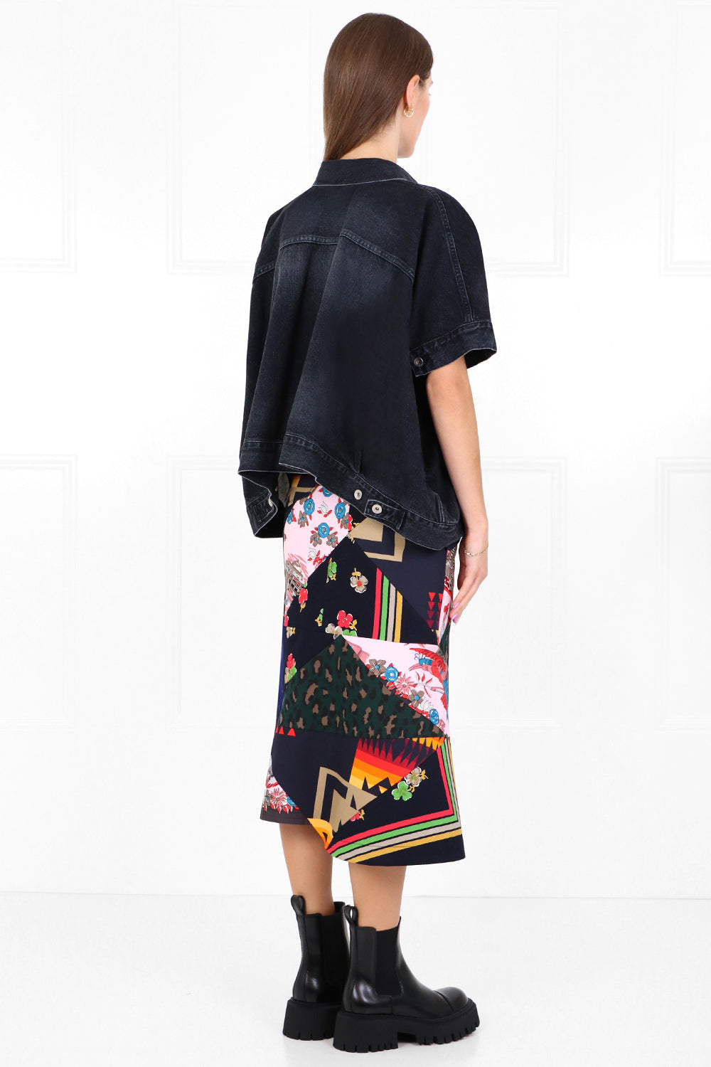 SACAI RTW OVERSIZED DENIM SHIRT S/S BLACK
