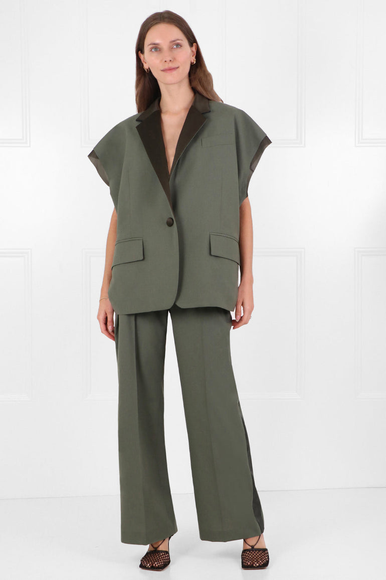 SACAI RTW SUITING JACKET CAP/SL KHAKI