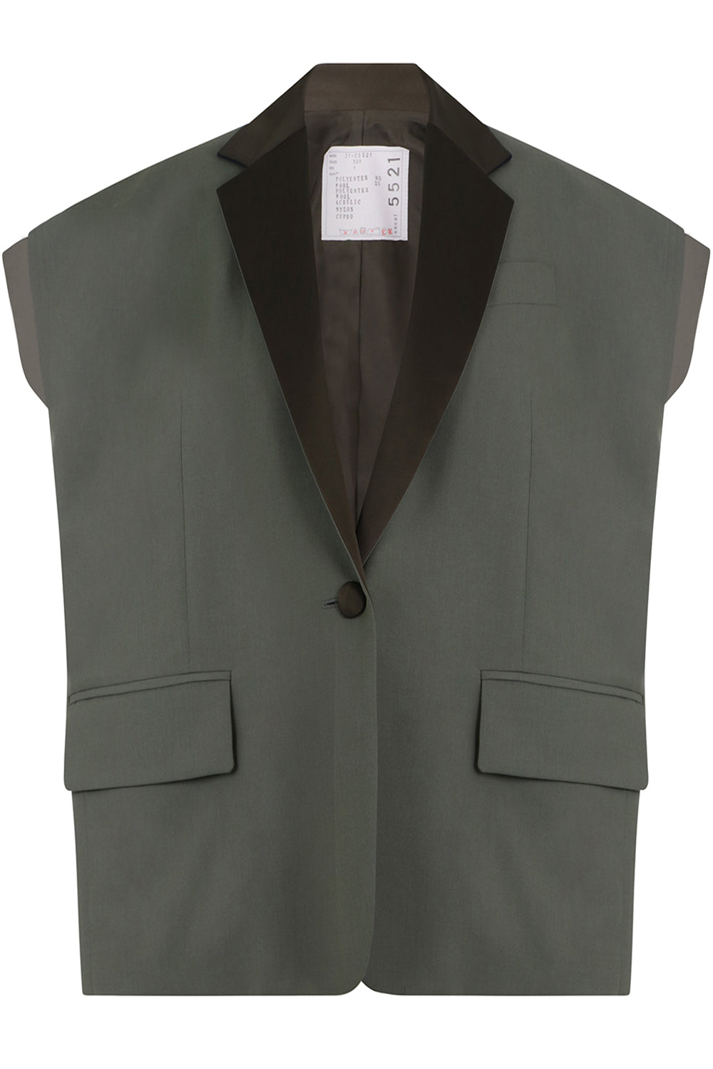SACAI RTW SUITING JACKET CAP/SL KHAKI