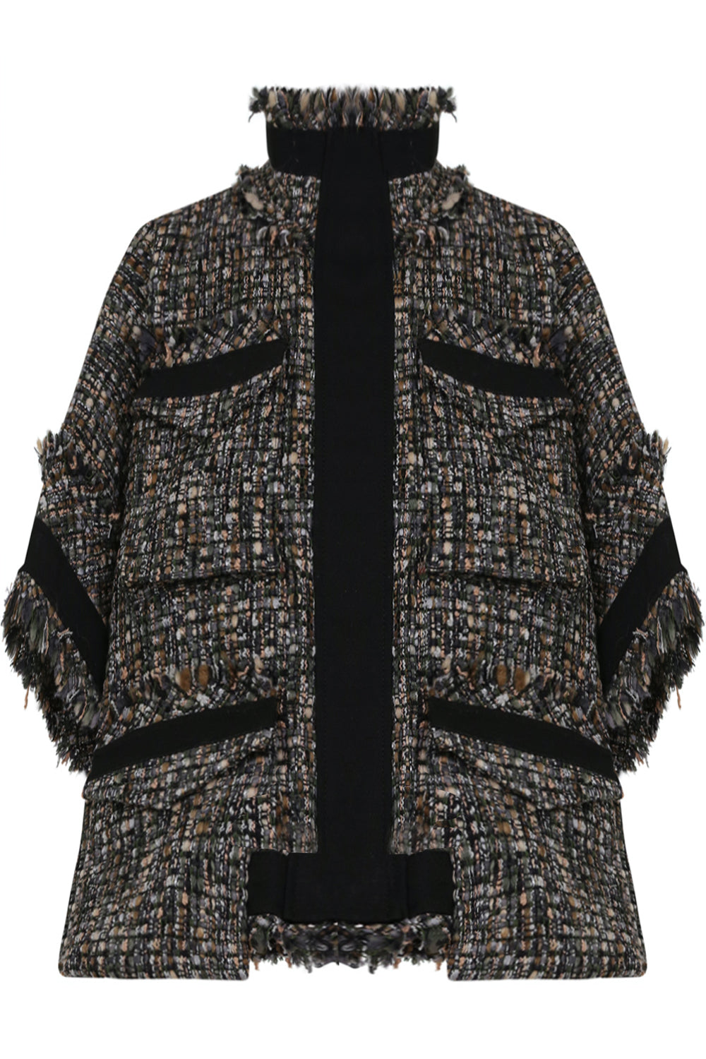 SACAI RTW TWEED OVERSIZED BLOUSE S/S KHAKI