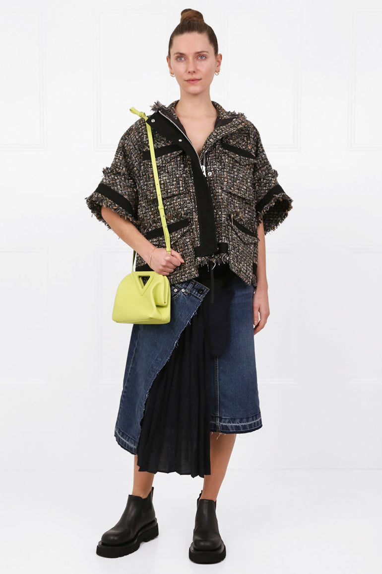 SACAI RTW TWEED OVERSIZED BLOUSE S/S KHAKI