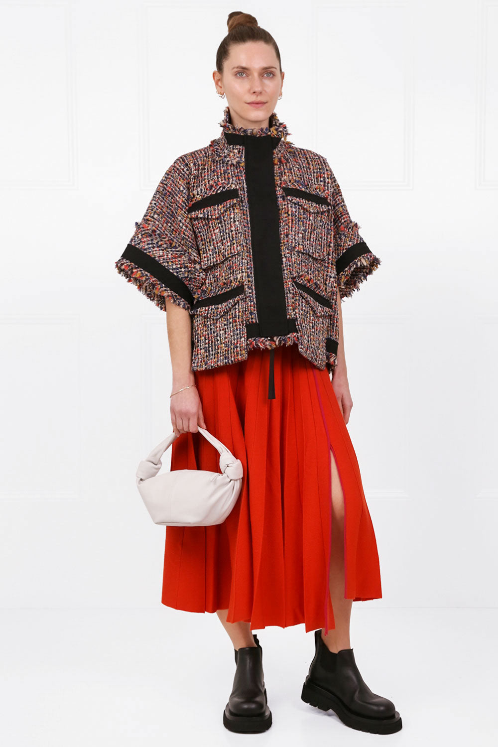 SACAI RTW TWEED OVERSIZED BLOUSE S/S MULTI