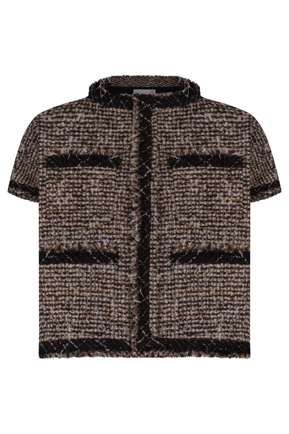 SACAI RTW Tweed Pullover Top | Brown