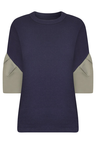 SACAI サカイ NYLON TWILL MIX PULLOVER コットン SACAI TWILL MIX PULLOVER NAVY NEW SEASON PARLOUR X ONLINE SYDNEY