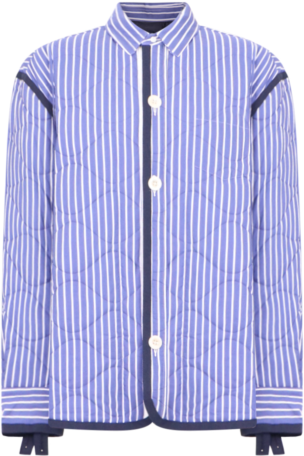 sacai Quilted Shirt Jacket キルティング ストライプM SACAI WEATHER QUILTED SHIRT BLUE STRIPE NEW SEASON PARLOUR X
